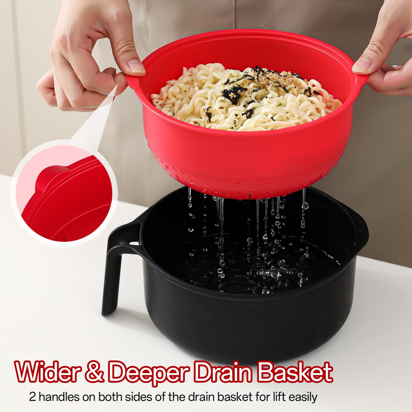 MEACOLIA ramen bowl con asas reforzadas para fácil manejo.