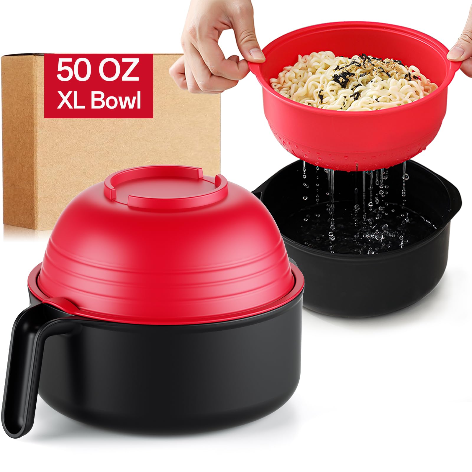 MEACOLIA ramen bowl grande 50oz, capacidad para dos porciones.