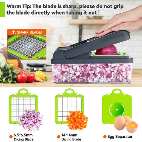 MealHelper cuchillas de acero inoxidable, duraderas y fáciles de limpiar.
