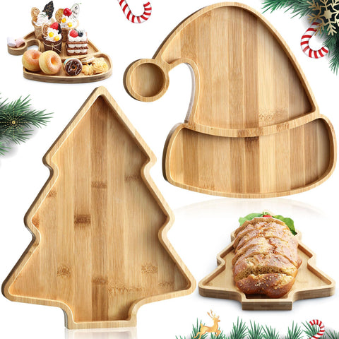 Meanplan bandeja navidad arbol de madera: bandeja decorativa y práctica para aperitivos.