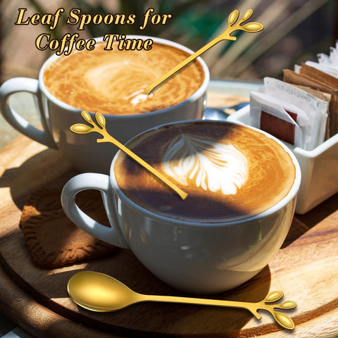 Meanplan demitasse cucharas espresso oro tacto suave para degustación.