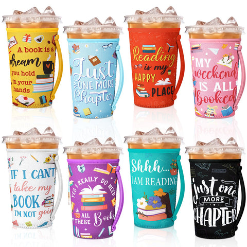 Meanplan funda de café para libros con diseño literario, ideal para evitar derrames.