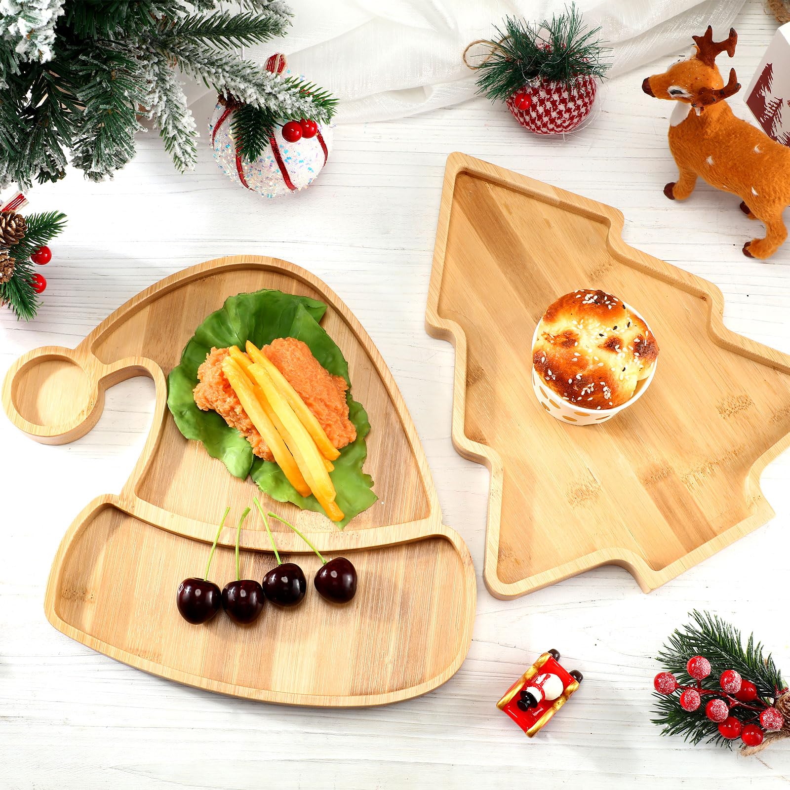 Meanplan tabla charcutería Navidad arbol: soporte elegante para quesos y frutos.