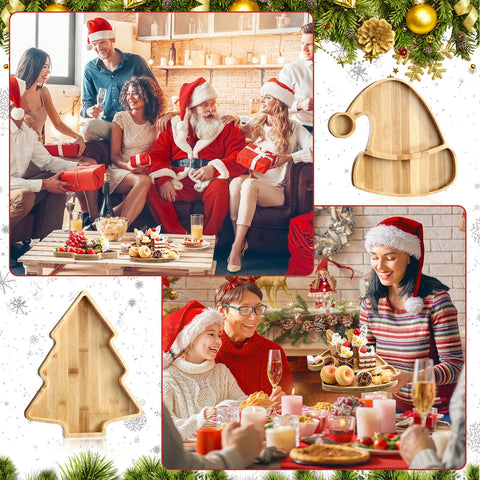 Meanplan tabla charcutería Navidad sombrero Papá Noel: ideal para aperitivos y exhibición.