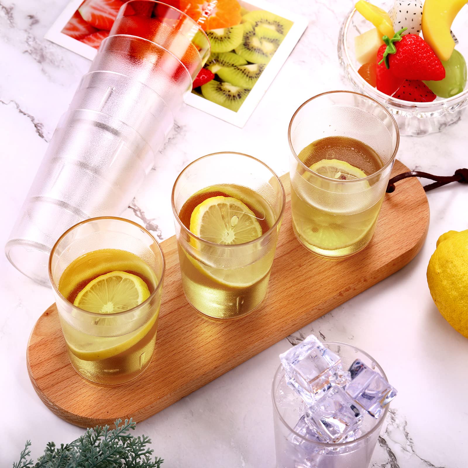 Meanplan vaso plástico 8 oz para catering, listo para servicio rápido.
