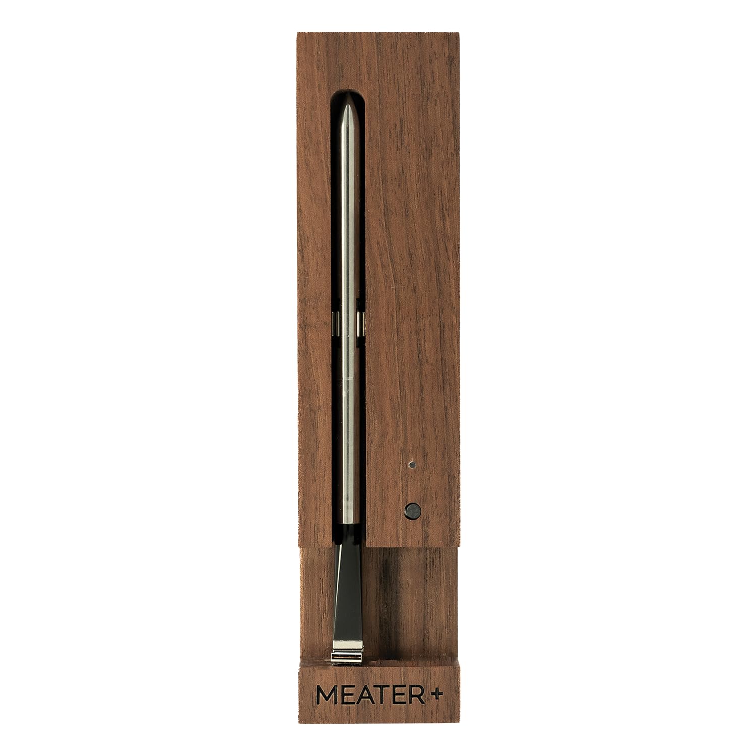 MEATER Plus con sonda dual para temperatura interna y ambiente durante la cocción, seguridad y precisión.