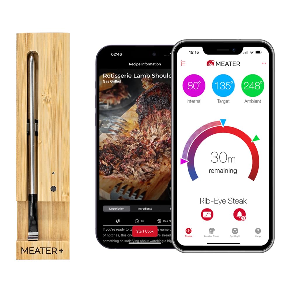 MEATER Plus en acción con termómetro sin cables para carnes jugosas