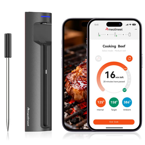 Meatmeet Pro con termómetro inalámbrico para parrillas, lectura precisa