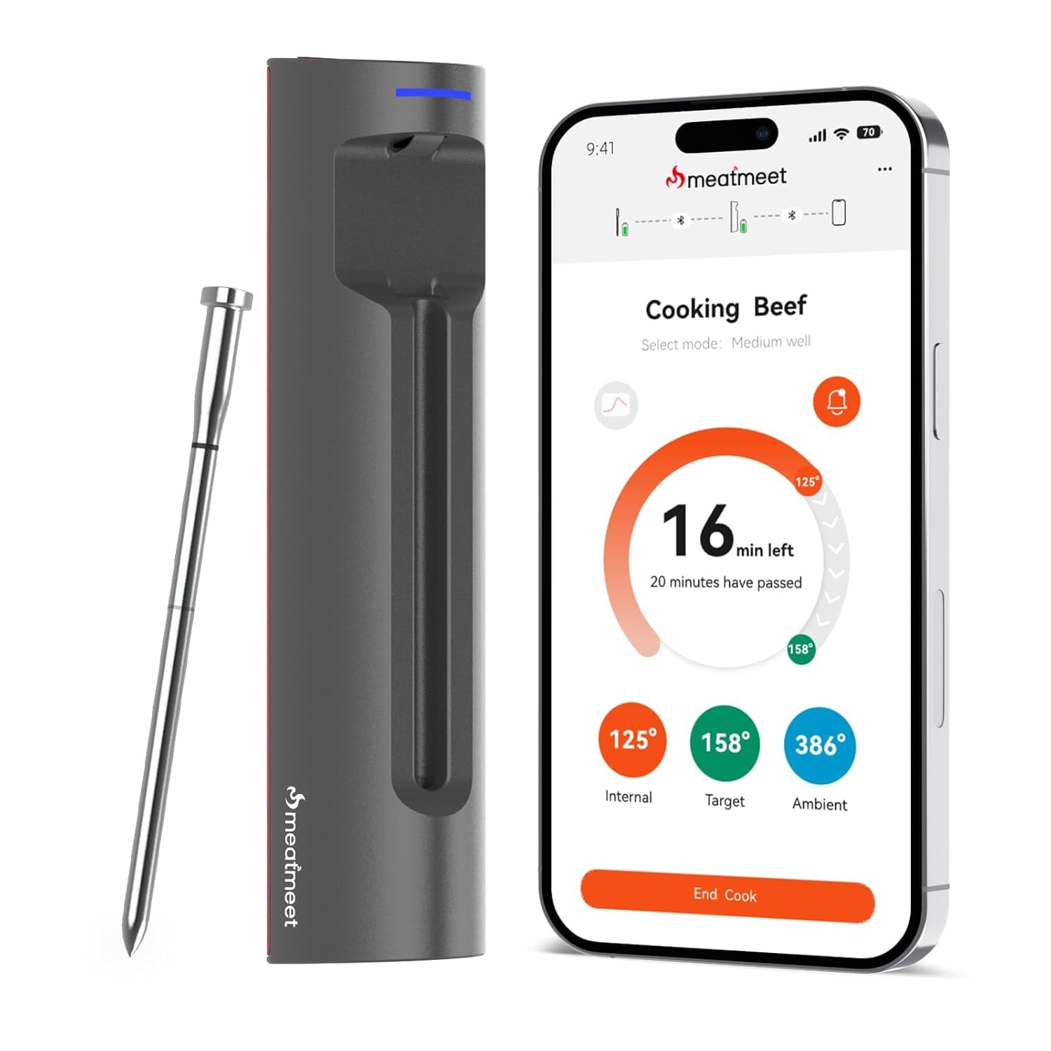 Meatmeet S Pro, termómetro de carnes inalámbrico para asados precisos