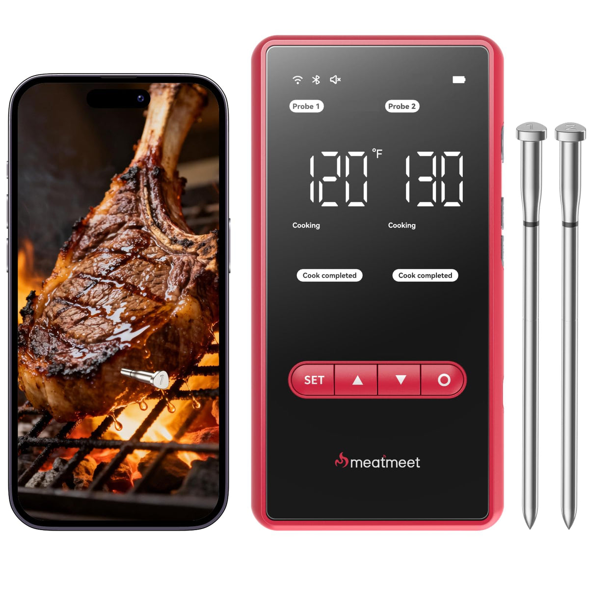 Meatmeet X Pro base con pantalla LED para lectura rápida de temperatura