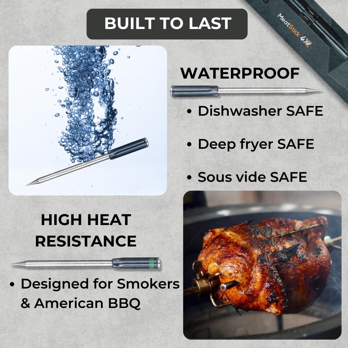Rango Bluetooth de 650 pies para MeatStick 4X en exteriores