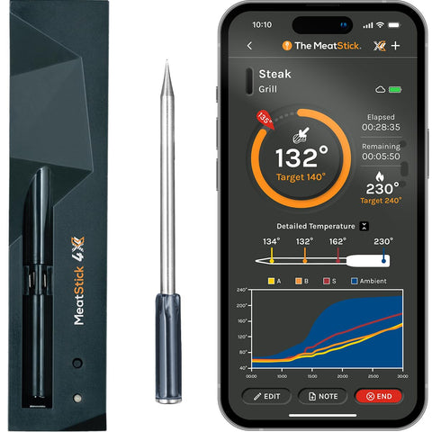 MeatStick 4X termometro inalambrico para lectura precisa de temperatura de carnes