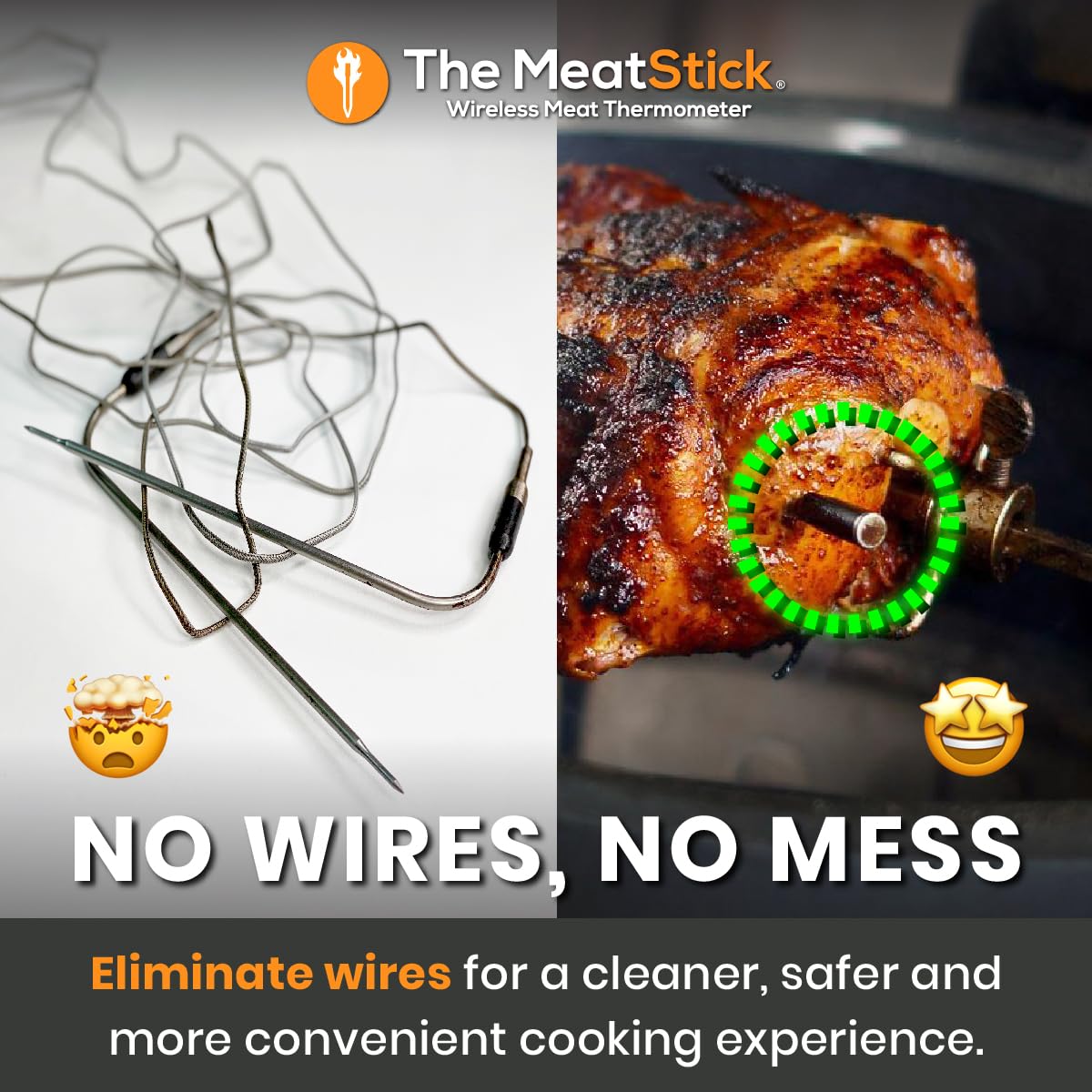 MeatStick con sensores duo y batería de 24 horas para cocción prolongada