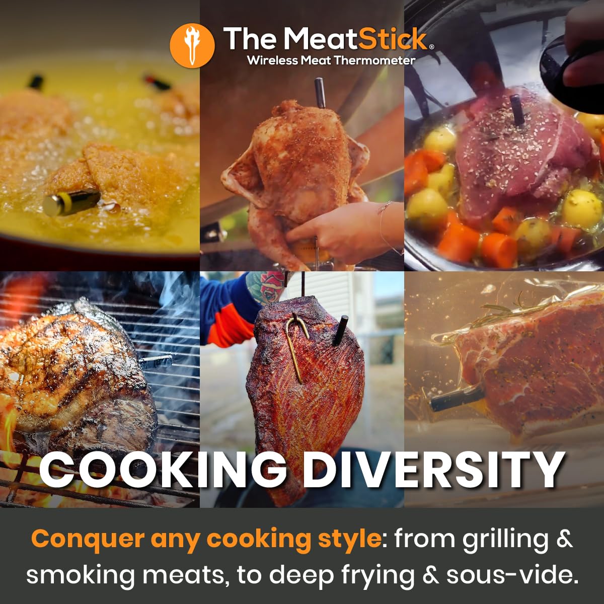 MeatStick uso versátil en sous vide y horno para mayor flexibilidad