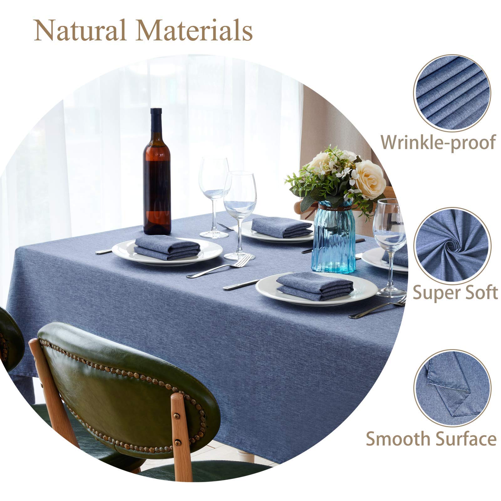 Mantel Mebakuk resistente a arrugas para comidas familiares.