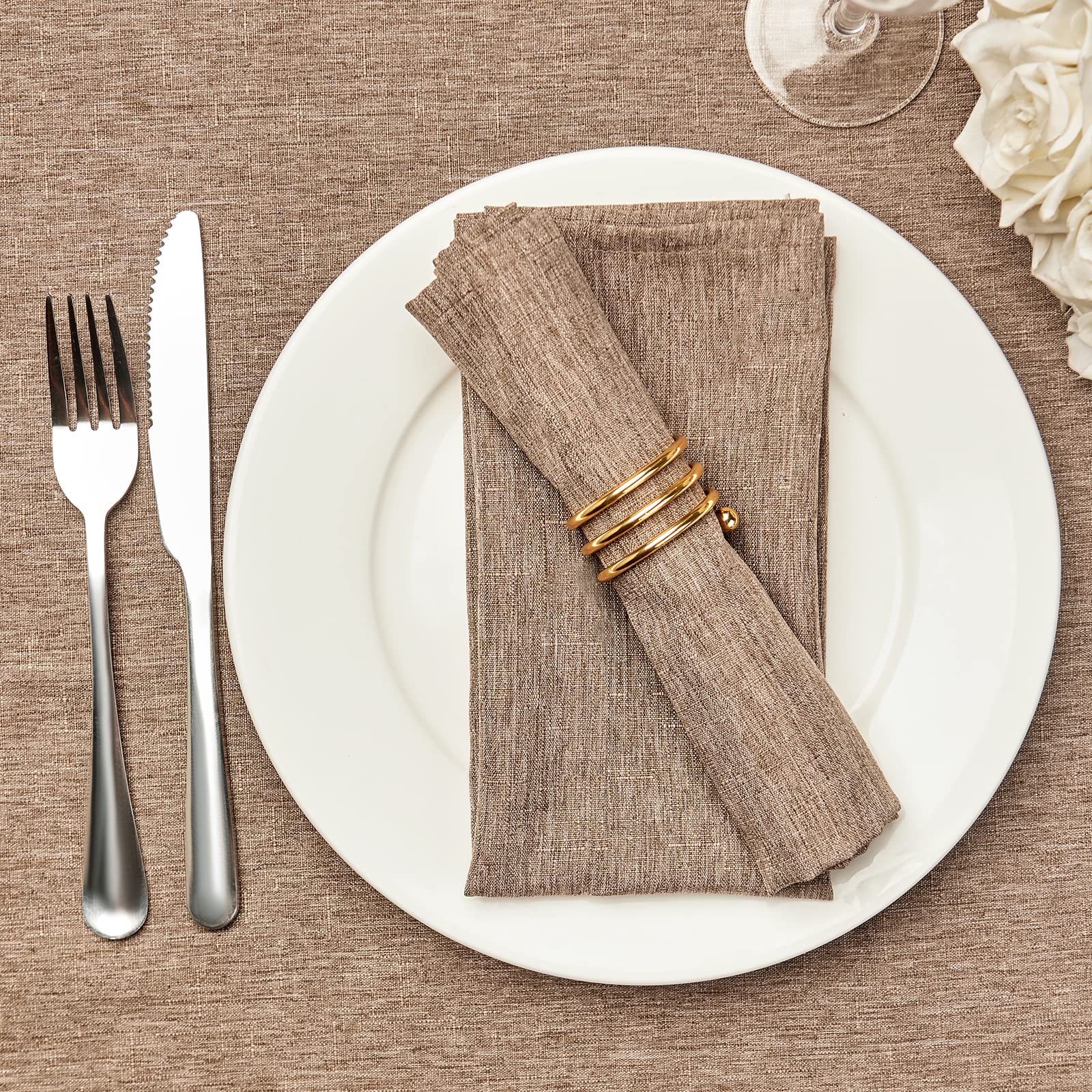 Mebakuk servilletas 17x17, tacto suave ideal para mesa elegante y cómoda