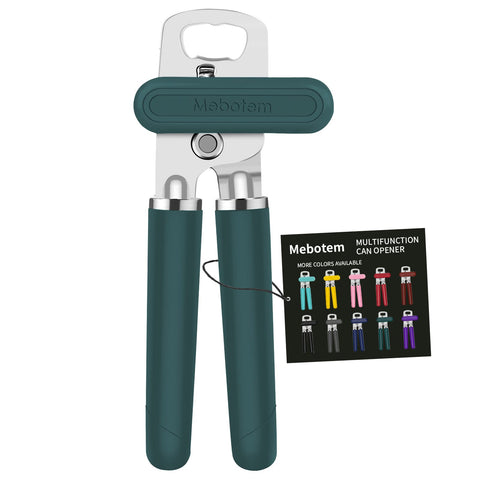Mebotem abrelatas manual verde esmeralda con mango ergonómico para uso cómodo diario