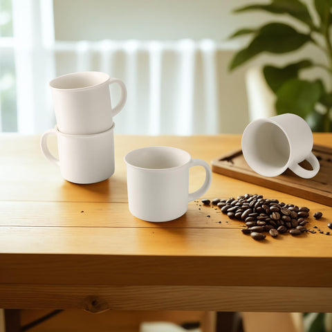 MEBRUDY detalle glaseado brillo de la taza cerámica blanca