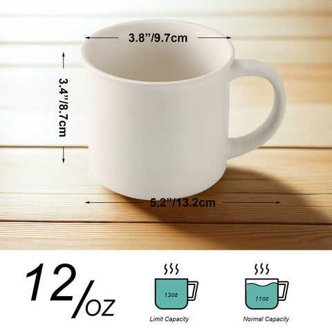 MEBRUDY taza cerámica de 12 onzas apta para microondas y lavavajillas