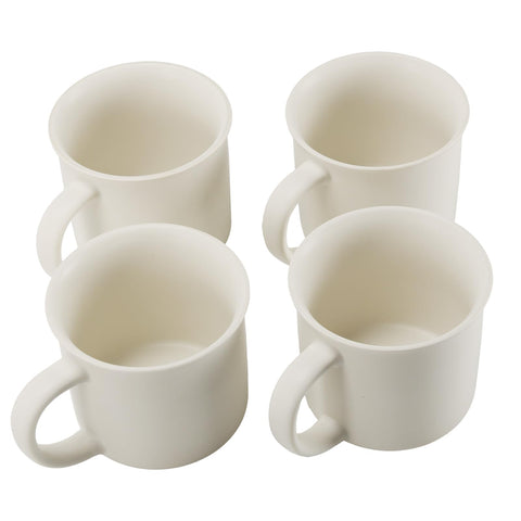 MEBRUDY tazas cerámicas blancas de 12 onzas con mango ergonómico para un agarre cómodo