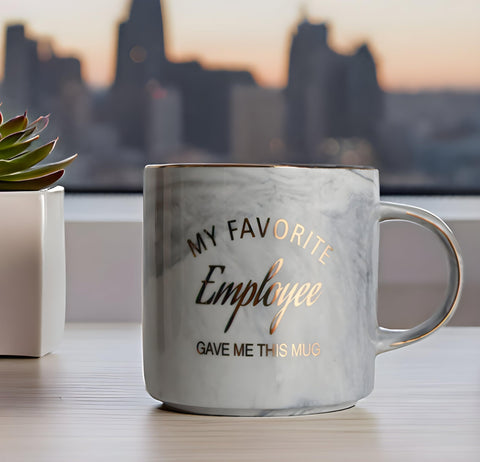 Taza Mecai para uso diario en oficina, apta para bebidas calientes o frías.