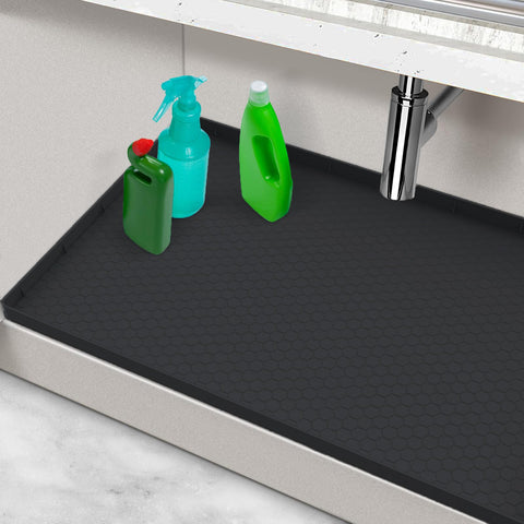 MECHEER almohadilla de silicona bajo fregadero con borde elevado para contener derrames.