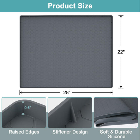 MECHEER tapete 28x22 con bordes elevados para contener líquidos