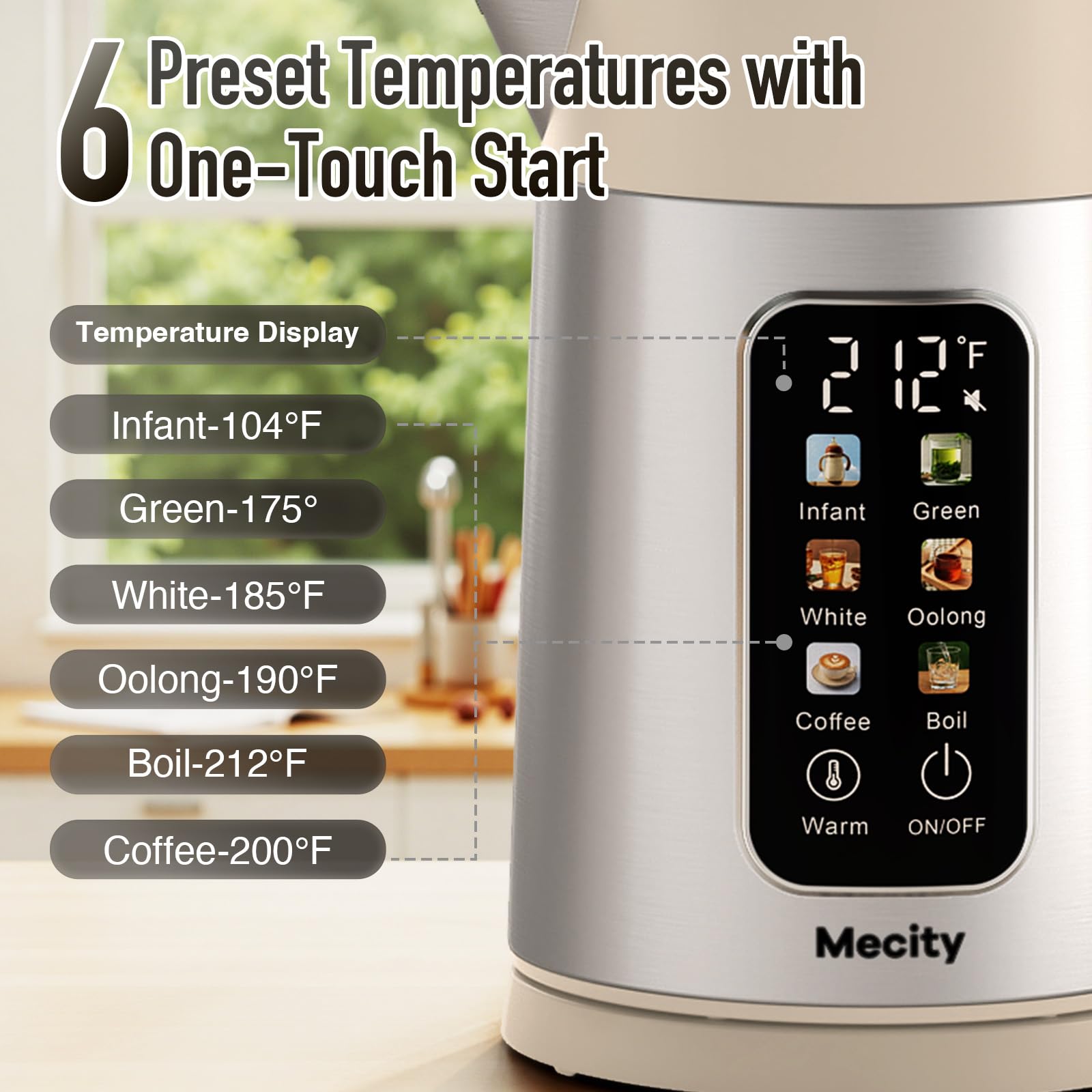 Mecity interior de acero inoxidable evita sabores plasticos y mantiene aroma puro