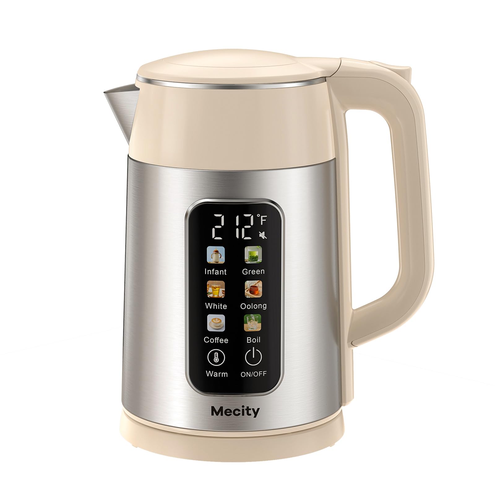 Mecity hervidor electrico 1.7l con pantalla tactil para controlar bebidas perfectas