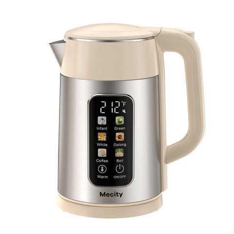 Mecity hervidor electrico 1.7l con pantalla tactil para controlar bebidas perfectas