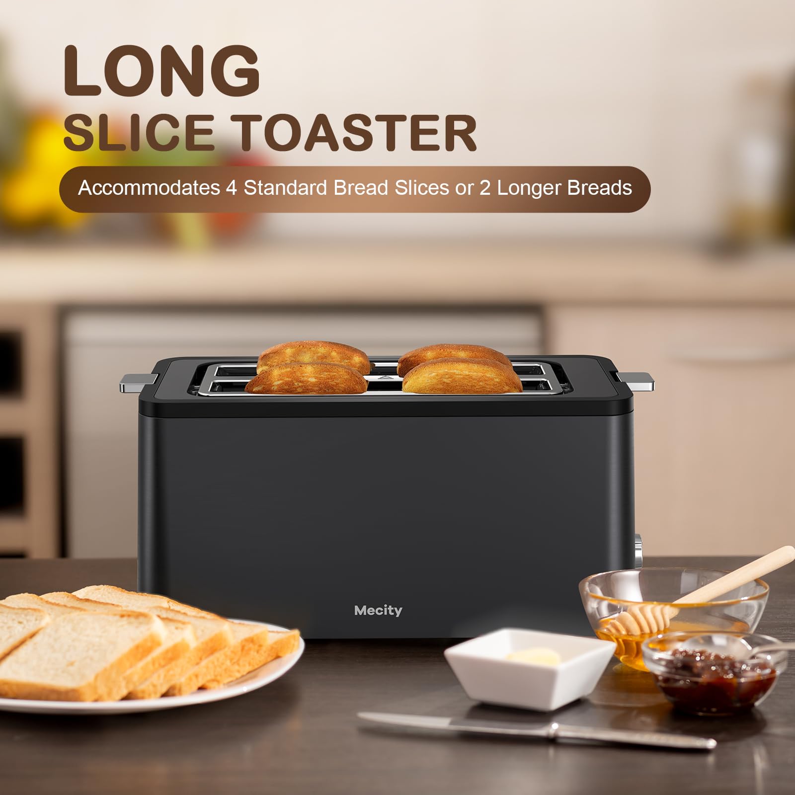Mecity tostador con temporizador digital para control preciso del tostado.