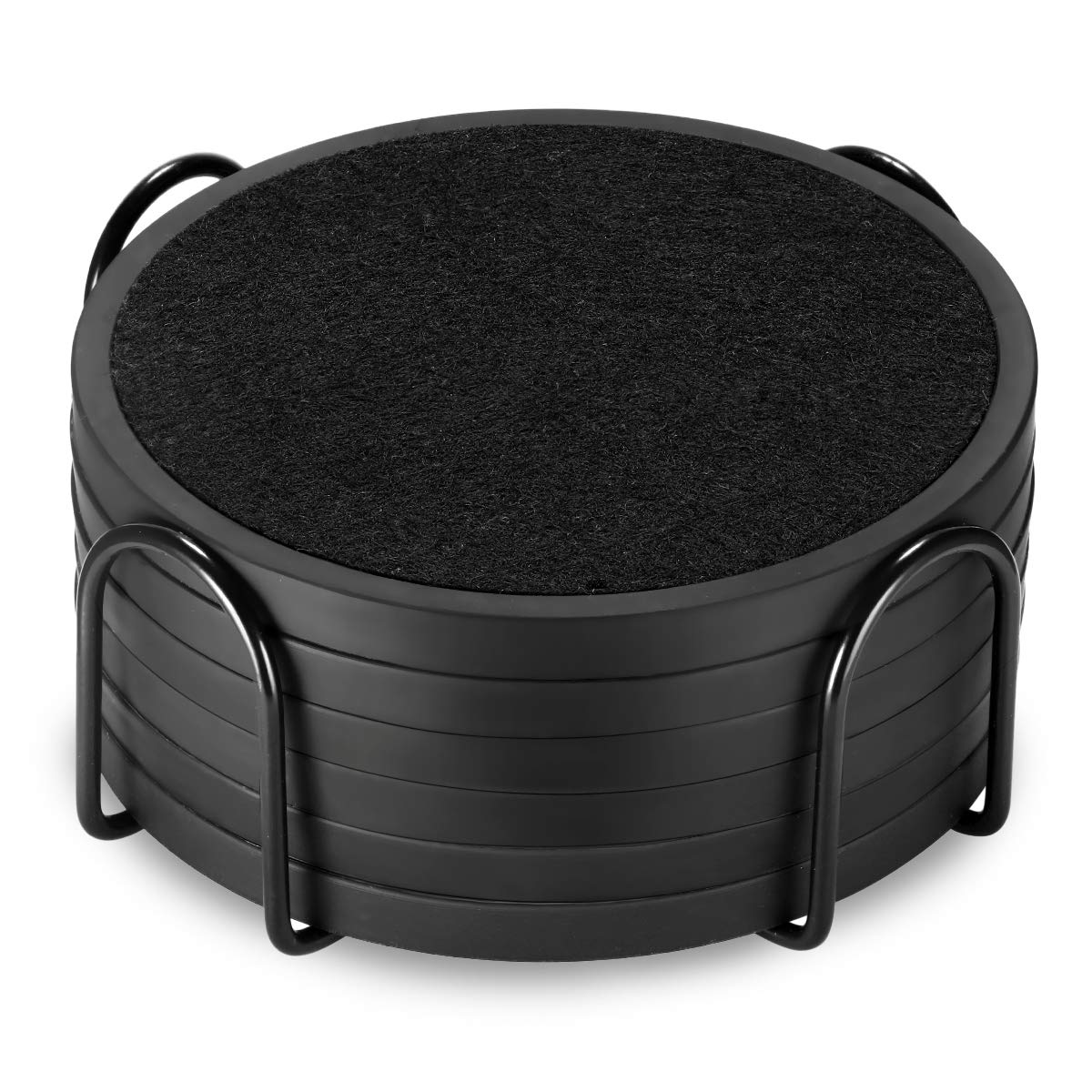 Mecowon posavasos absorbentes de silicona negro, para evitar manchas en la mesa