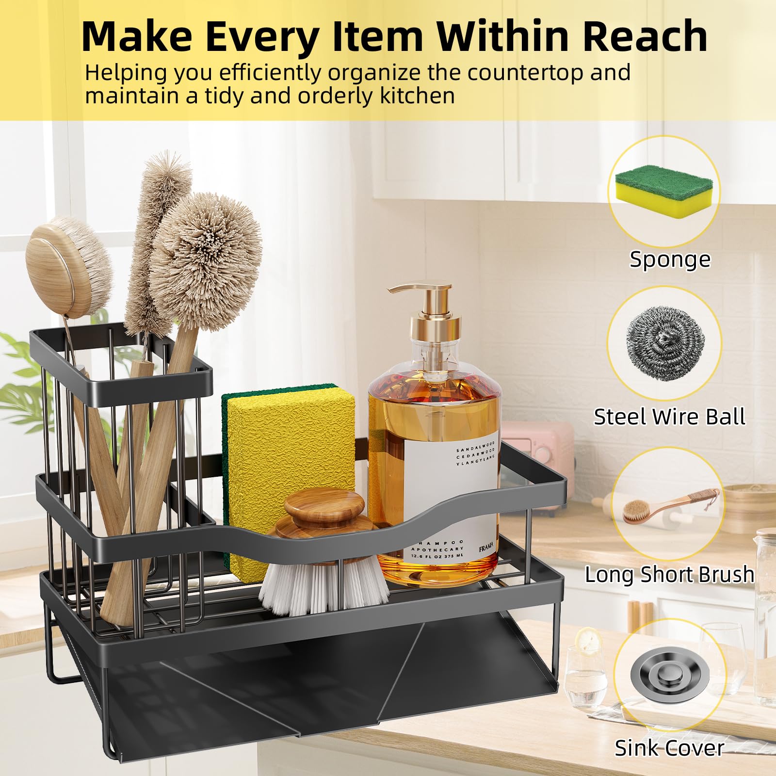 Mecyfaty organizador de cocina compacto, aprovecha la encimera sin ocupar mucho espacio.