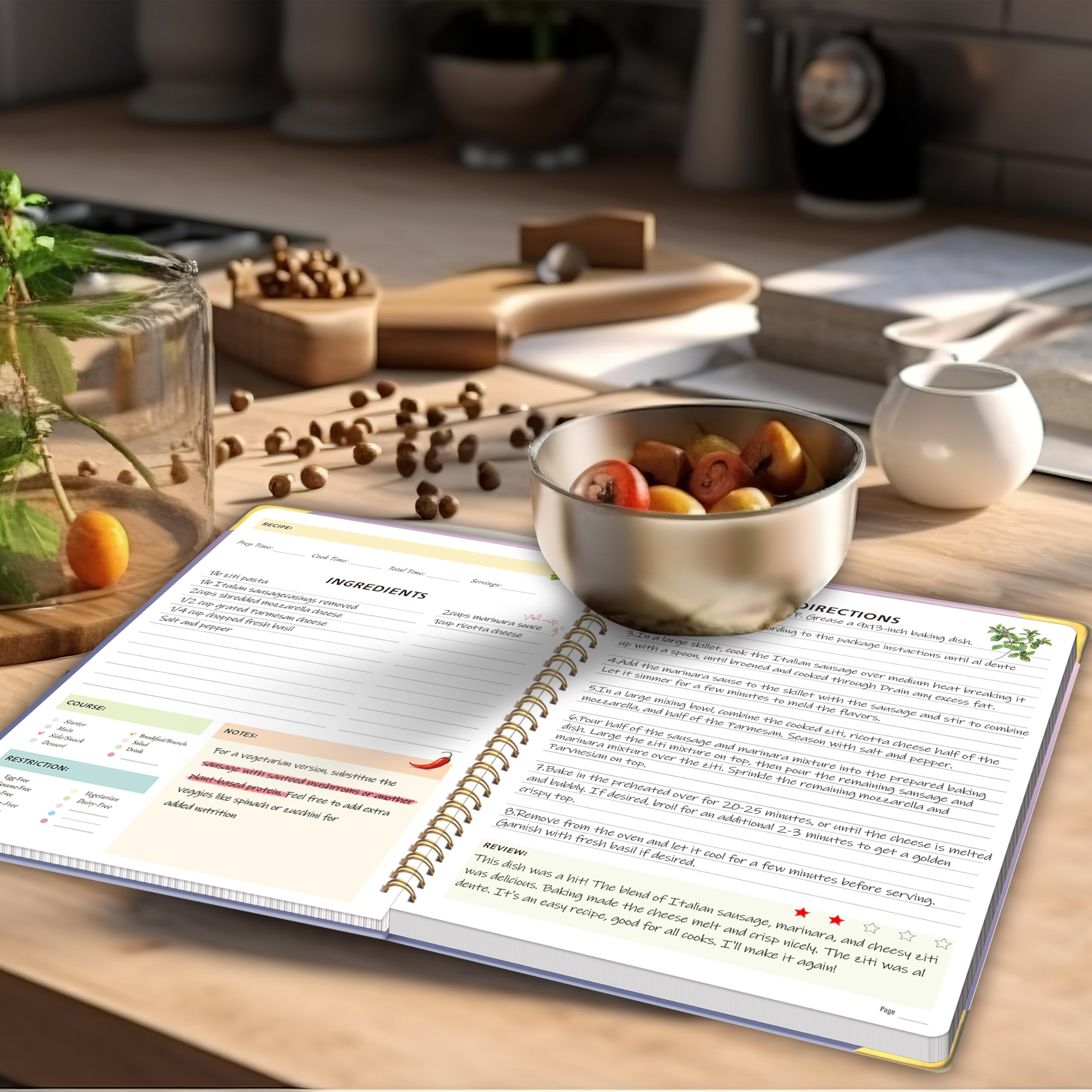 meDolove encuadernacion duradera resiste el uso diario de la cocina.