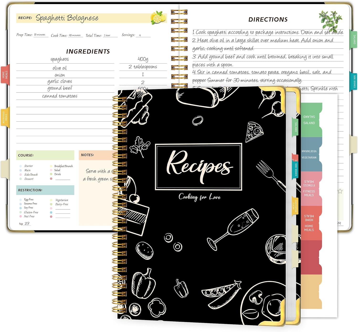 meDolove espacio para notas y destacadas para recetas favoritas.
