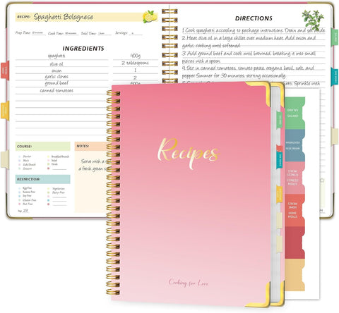 meDolove cuaderno de cocina listo para uso diario y organización.