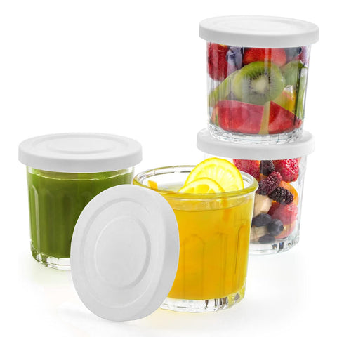 Conjunto de 4 vasos MedoouHait de vidrio, elegante, apto para servir agua y zumos.