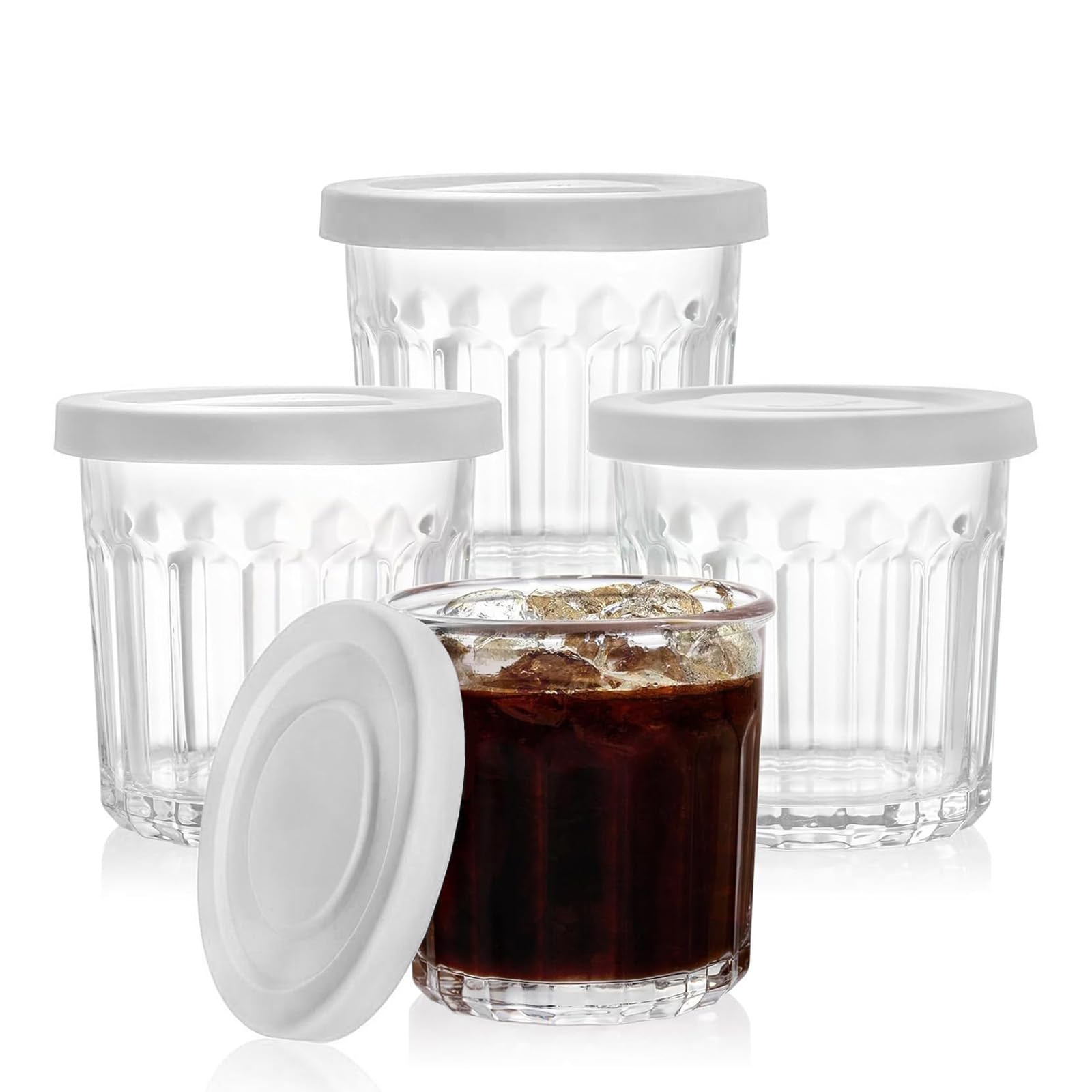 MedoouHait vaso de vidrio con tapa, 14 onzas, ideal para bebidas y conservar snacks.