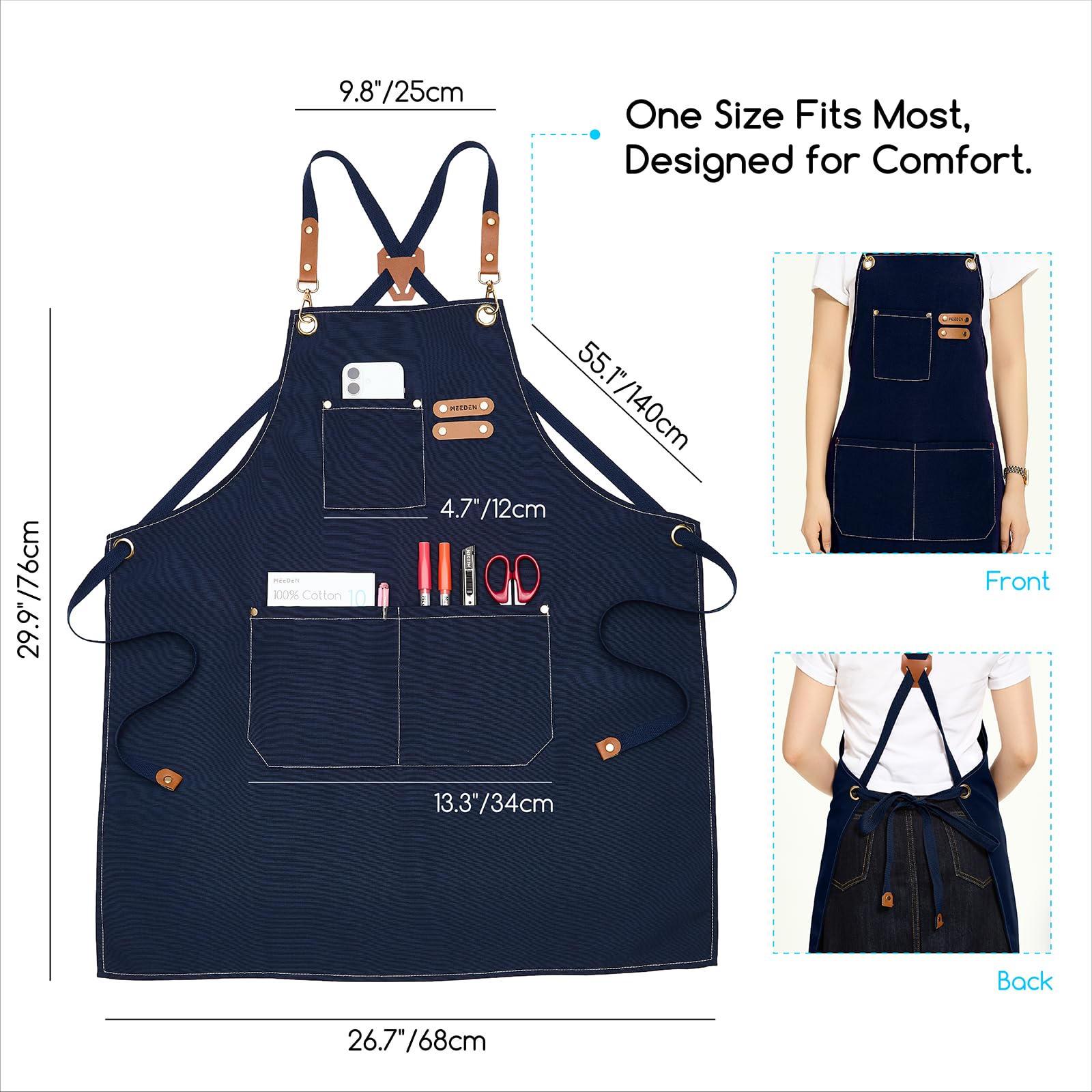 Delantal MEEDEN impermeable protege la ropa de salpicaduras.