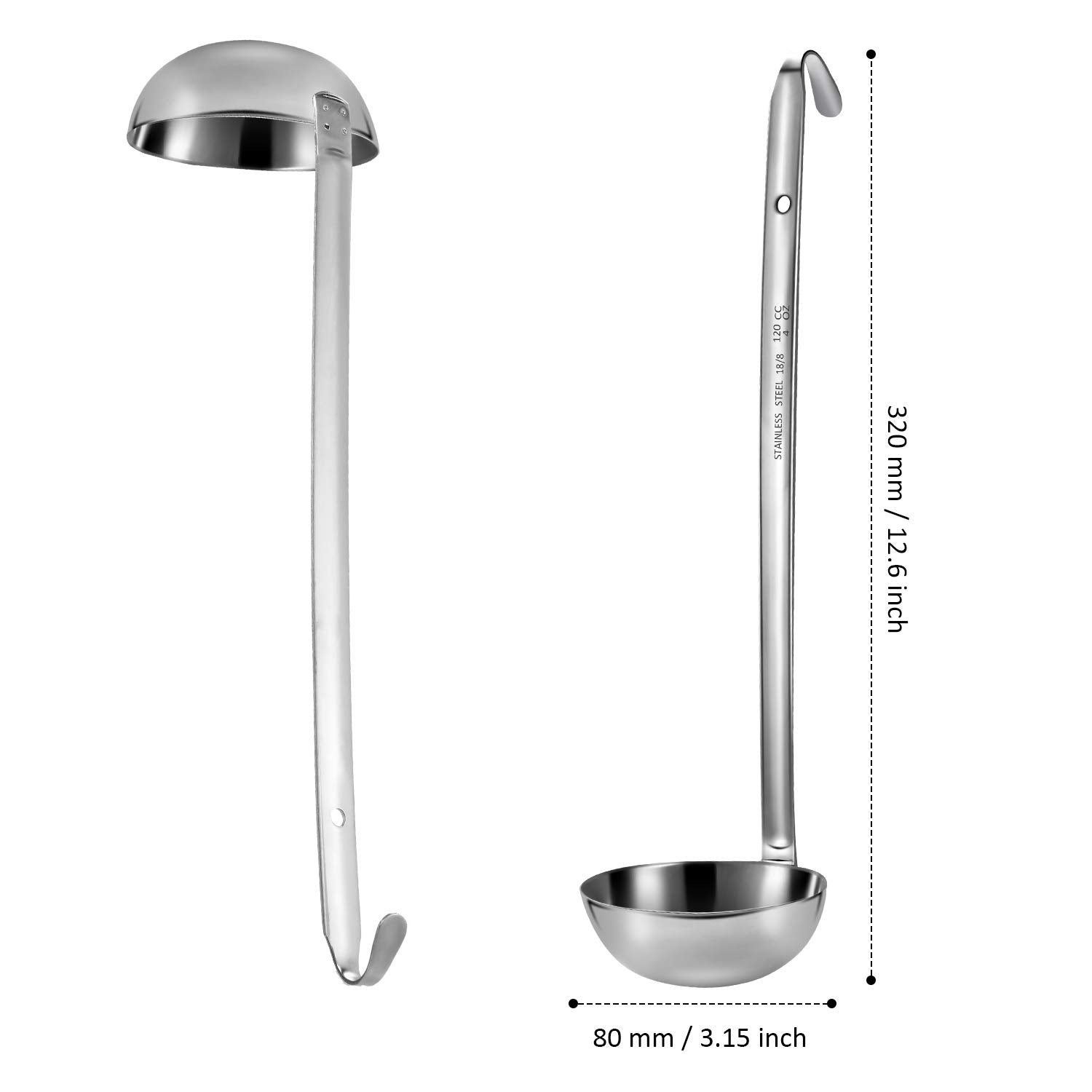 Meekoo cucharón con borde vertedor para verter sin goteos.