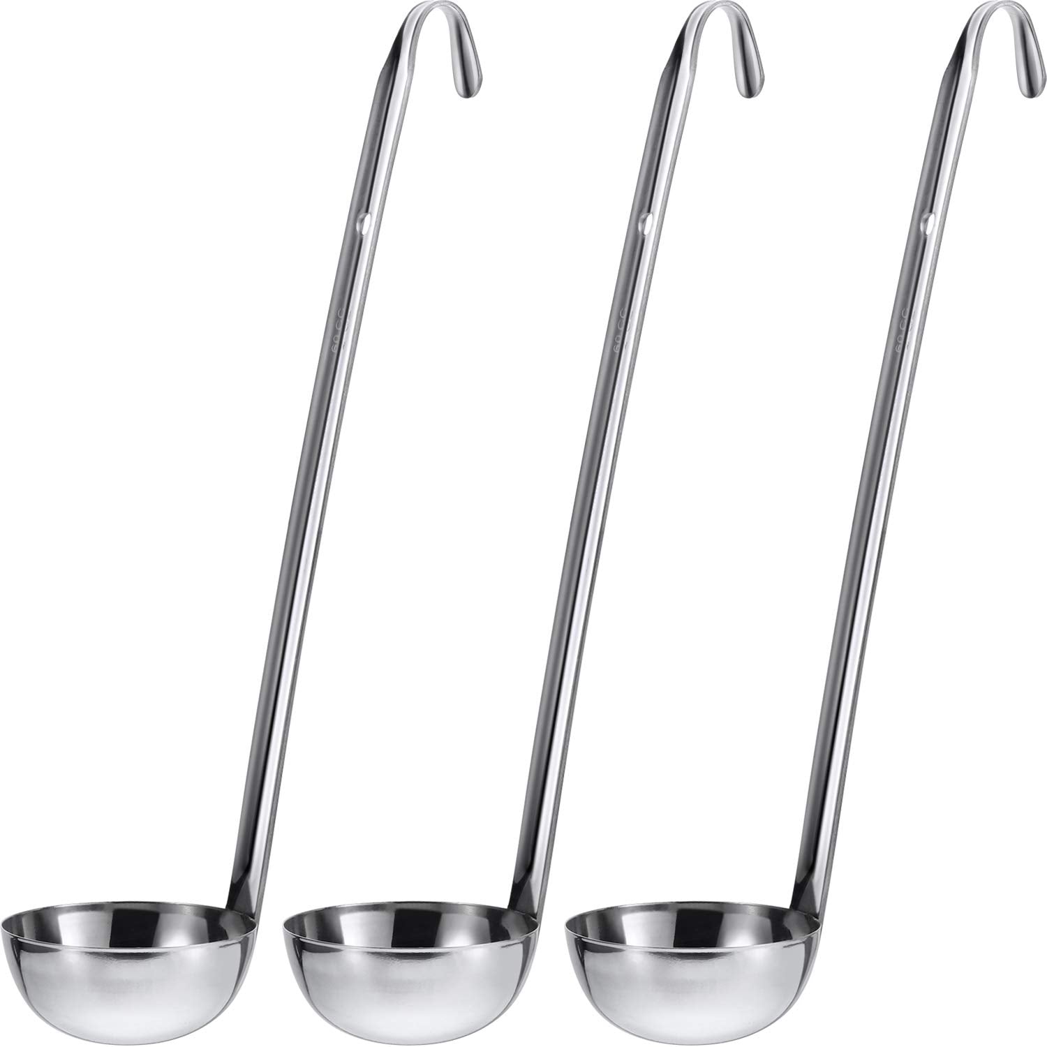 Meekoo cucharón de sopa con mango ergonómico para manejo cómodo.