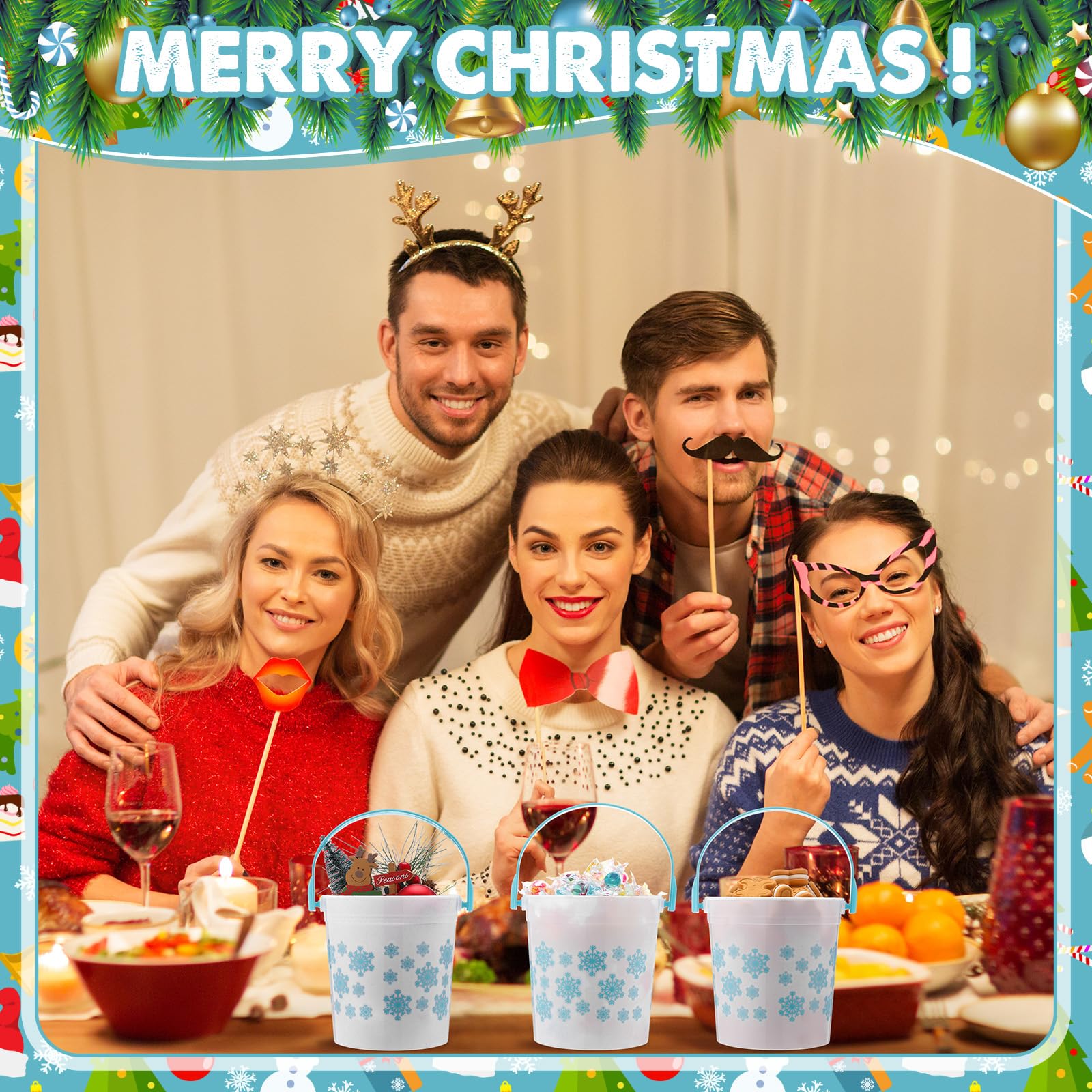 Meekoo diseño de copos de nieve para decoraciones festivas