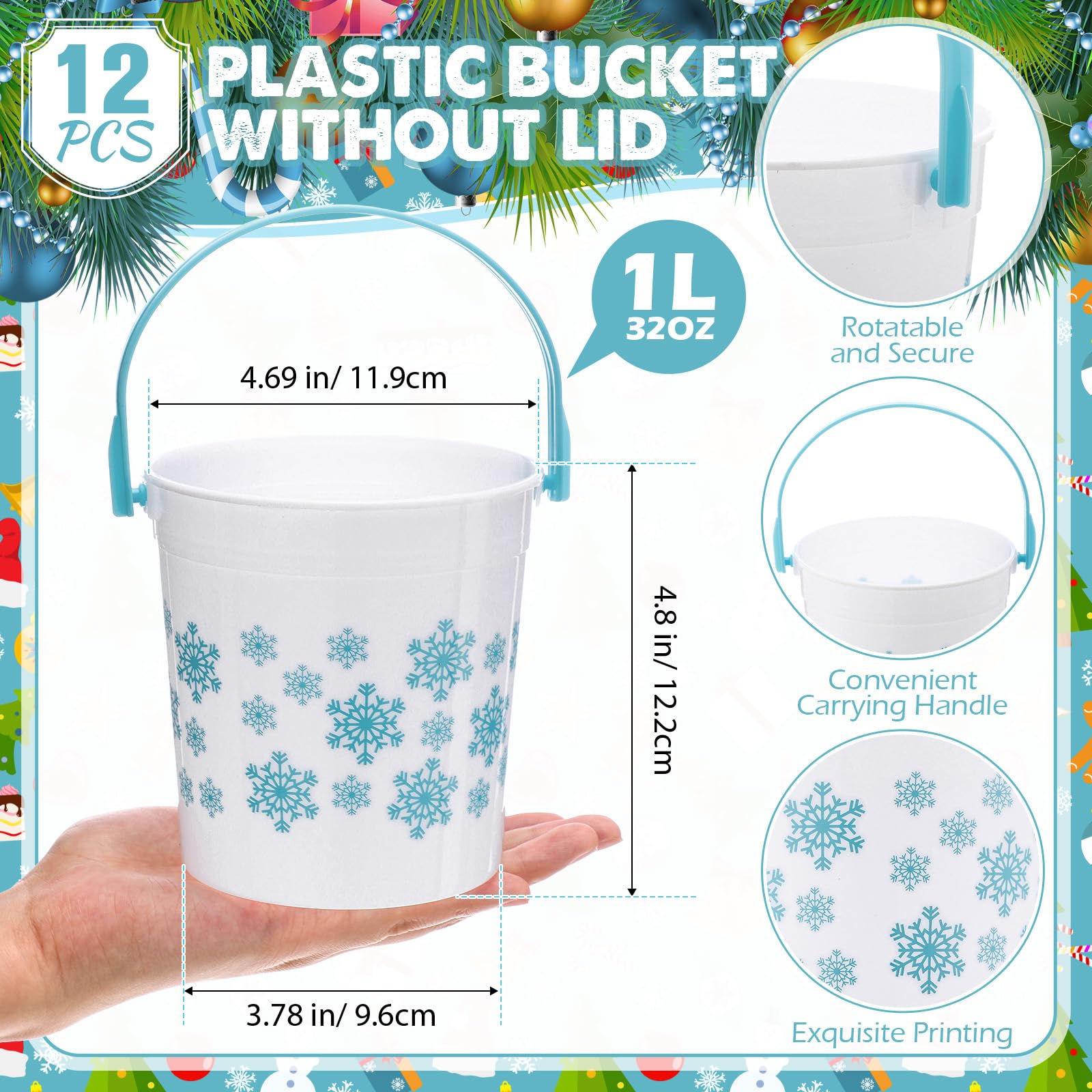 Meekoo cubos azules para repartir dulces en la fiesta navideña