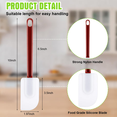 Meekoo espátula de silicona resistente a 500°F, lateral para destacar su capacidad de calor.
