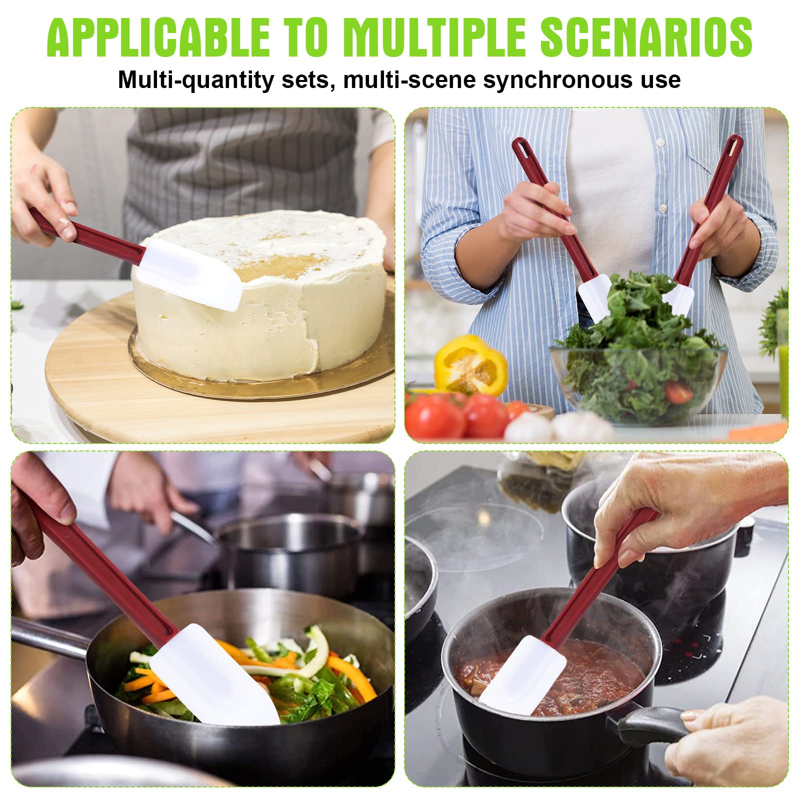 Meekoo espátula de silicona para uso diario, perfecta para cocinar y hornear.
