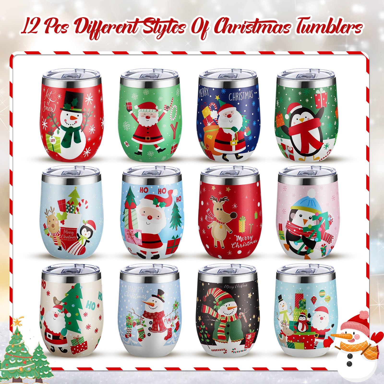 Meekoo tumbler con muneco-nieve, perfecto para mantener bebidas templadas.