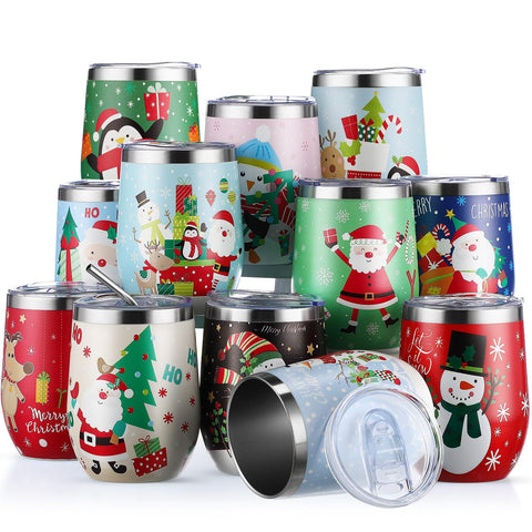 Meekoo tumbler navideño con Santa, ideal para bebidas festivas en casa.