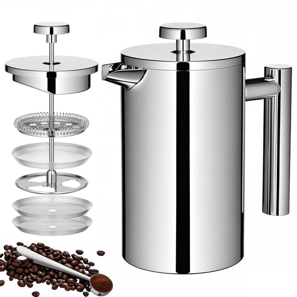 Meelio Prensa Francesa 600 ml con doble pared para mantener el café caliente en casa o viaje