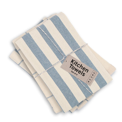 MEEMA toallas de cocina con rayas azules, absorbentes para secar platos