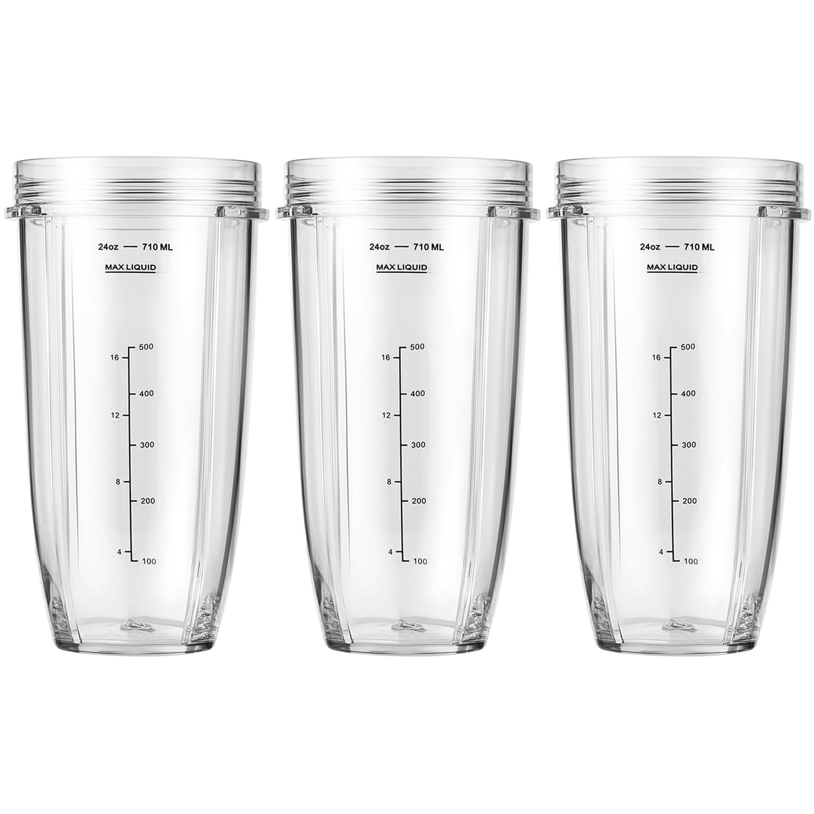 MEET JUICE tres vasos de 24oz para Ninja, ideal para bebidas rápidas y diarias.